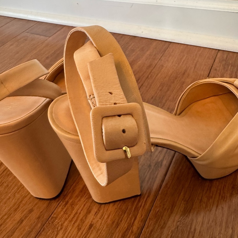 Revolve Brooklyn Heel in Nude RAYE Ankle Strap Platform Size 9.5 - Picture 5 of 13